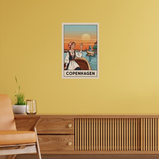 Kopenhagener Vintage-Reiseposter, Poster (Wohnzimmer 2)