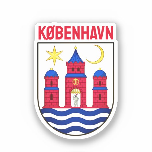 Kopenhagener Wappen - DÄNEMARK Aufkleber (Vorderseite)