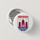 Kopenhagener Wappen - DÄNEMARK Button (Vorne & Hinten)