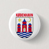 Kopenhagener Wappen - DÄNEMARK Button (Vorderseite)