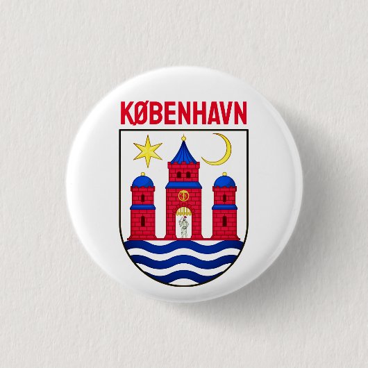 Kopenhagener Wappen - DÄNEMARK Button (Vorderseite)