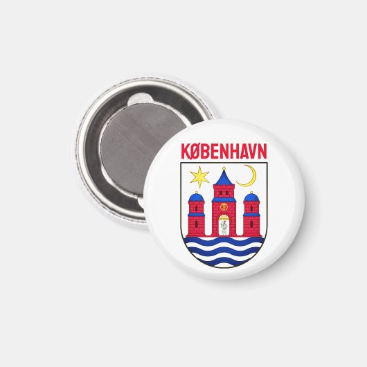 Kopenhagener Wappen - DÄNEMARK Magnet (Vorderseite/Rückseite)