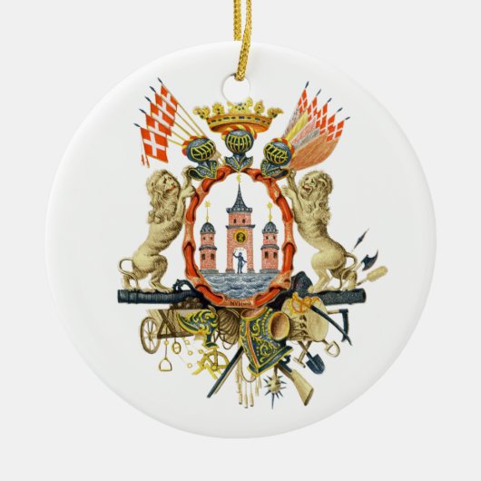 Kopenhagener Wappen Keramik Ornament (Vorne)