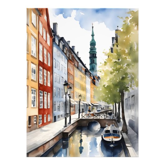 Kopenhagener Wasserfarbe Fotodruck (Vorne)