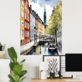 Kopenhagener Wasserfarbe Poster (Heimbüro)