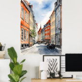 Kopenhagener Wasserfarbe Poster (Heimbüro)