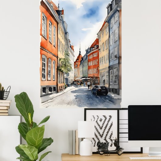 Kopenhagener Wasserfarbe Poster (Heimbüro)