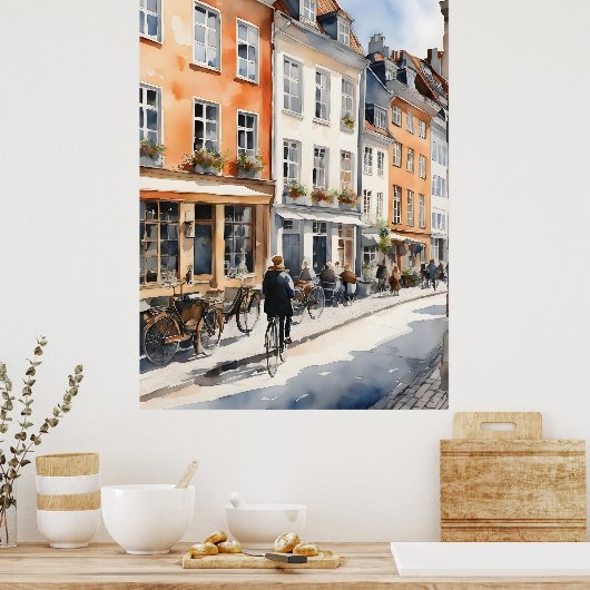 Kopenhagener Wasserfarbe Poster (Küche)