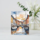 Kopenhagener Wasserfarbe Postkarte (Stehend Vorderseite)