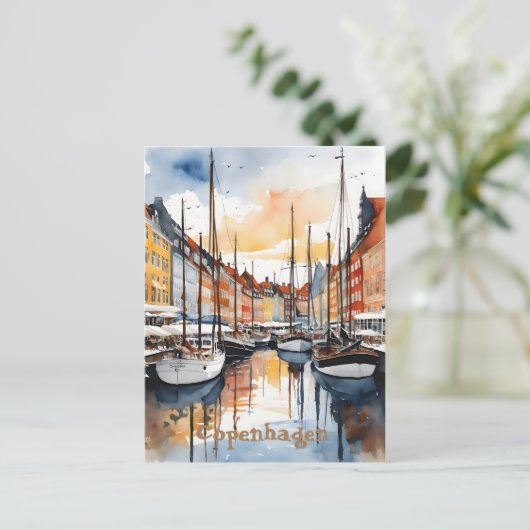 Kopenhagener Wasserfarbe Postkarte (Stehend Vorderseite)
