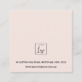 KOPER BLUSH PINK MARBLE STUDIE EARRING DISPLAY LOG QUADRATISCHE VISITENKARTE (Rückseite)