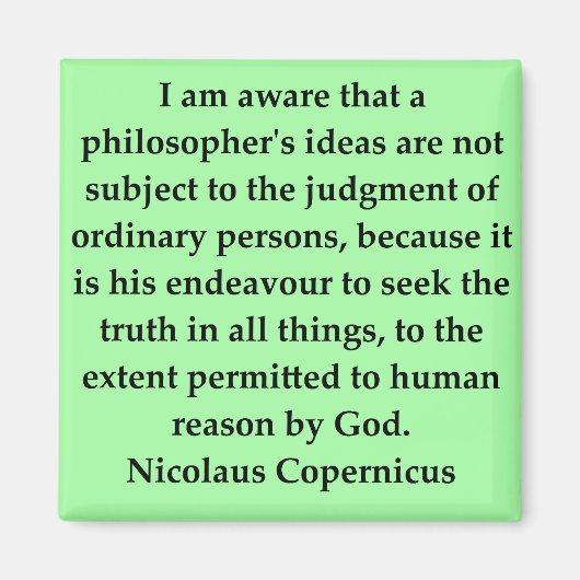Kopernikus-Zitat Magnet (Vorne)