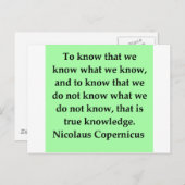 Kopernikus-Zitat Postkarte (Vorne/Hinten)