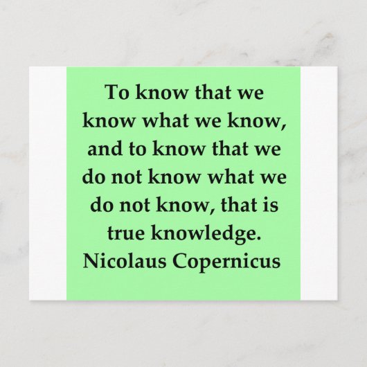 Kopernikus-Zitat Postkarte (Vorderseite)