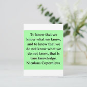 Kopernikus-Zitat Postkarte (Stehend Vorderseite)