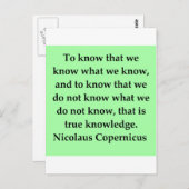 Kopernikus-Zitat Postkarte (Vorne/Hinten)