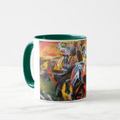 "Kopf-an-Kopf-" Rennpferde Tasse (Vorderseite Links)