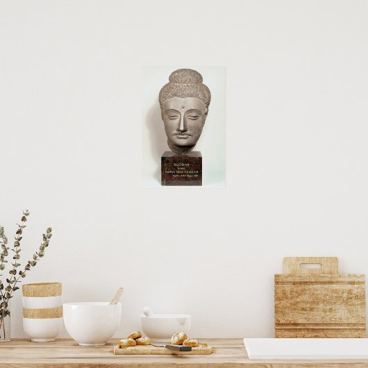 Kopf aus einer Buddha-Statue Poster (Küche)