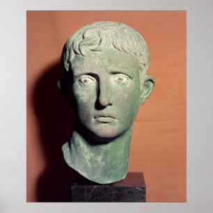 Kopf aus einer vollen Statue des Kaisers Poster