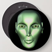 Kopf-außerirdisches Sein des alien-3D Knopf Button (Vorne & Hinten)