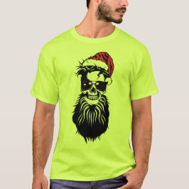 Kopf_de_mort_crane_hipster_barbu_bonnet_noel_lunet T-Shirt