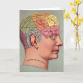 Kopf der antiken Gehirnkarte Phrenologie Karte (Gelbe Blume)