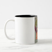 Kopf der antiken Gehirnkarte Phrenologie Zweifarbige Tasse (Links)