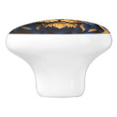 Kopf der blauen und goldenen Löwe, Keramikknauf (Seitenansicht)