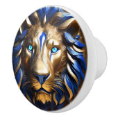 Kopf der blauen und goldenen Löwe, Keramikknauf (Rechts)