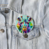 Kopf der farbenfrohen geometrischen Giraffe Button (Beispiel)