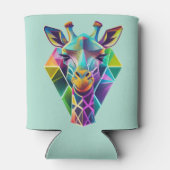 Kopf der farbenfrohen geometrischen Giraffe Dosenkühler (Rückseite)