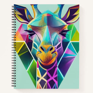 Kopf der farbenfrohen geometrischen Giraffe Notizblock