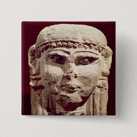 Kopf der Göttin Ishtar, von Amman, Jordanien Button (Vorderseite)