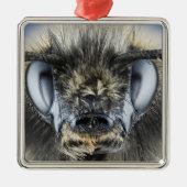 Kopf der Hummel Silbernes Ornament (Vorne)