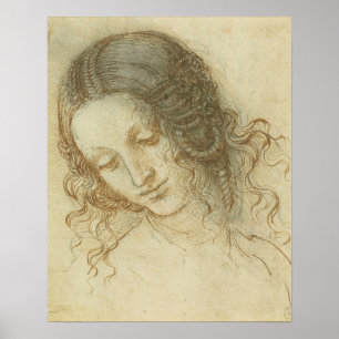 Kopf der Leda Da Vinci Poster