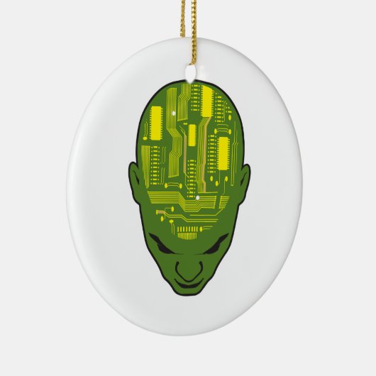 Kopf der Leiterplatte gelb und grün Keramikornament (Rechts)