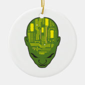 Kopf der Leiterplatte gelb und grün Keramikornament (Vorne)