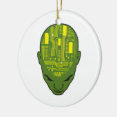 Kopf der Leiterplatte gelb und grün Keramikornament (Links)