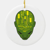 Kopf der Leiterplatte gelb und grün Keramikornament (Hinten)