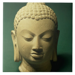 Kopf des Buddhas, Sarnath (Sandstein) Fliese