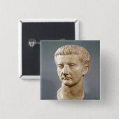 Kopf des Kaisers Tiberius Button (Vorne & Hinten)