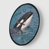 Kopf des Killerwals Große Wanduhr (Winkel)