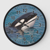 Kopf des Killerwals Große Wanduhr (Vorderseite)