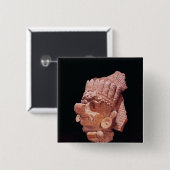 Kopf des Mayamaisgottes, Oaxaca, ANZEIGE c.500 Button (Vorne & Hinten)