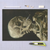 Kopf des Skeletts mit Zigarette durch Van Gogh Seidenpapier (Handwerk)