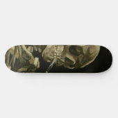 Kopf des Skeletts mit Zigarette durch Van Gogh Skateboard (Horizontal)