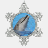 Kopf des Tümmler Schneeflocken Zinn-Ornament (Vorderseite)