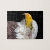Kopf des Weißkopfseeadlers auf Schwarzem Puzzle (Horizontal)