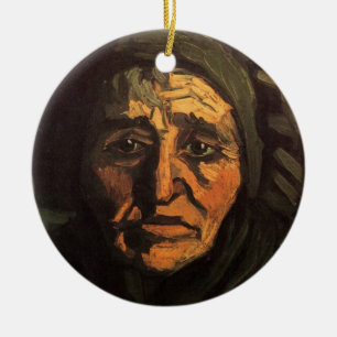 Kopf einer Bäuerin mit Spitzenkappe von Vincent va Keramikornament