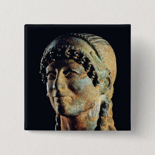 Kopf einer Etruscan Frau Button (Vorderseite)